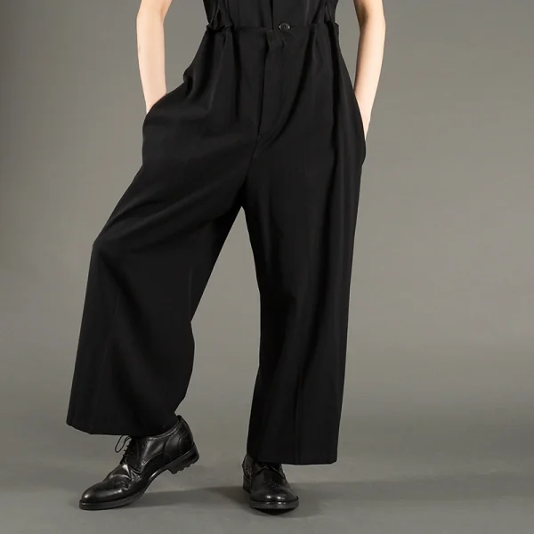 ワイズY's ウールギャバサスペンダーワイドパンツ 黒M位 K-116108_015