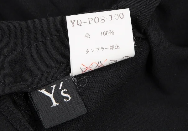 ワイズY's ウールギャバサスペンダーワイドパンツ 黒M位 K-116108_017