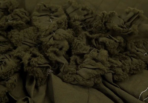 トリココムデギャルソンtricot COMME des GARCONS 製品染めフリルラップスカート 抹茶F K-116109_008