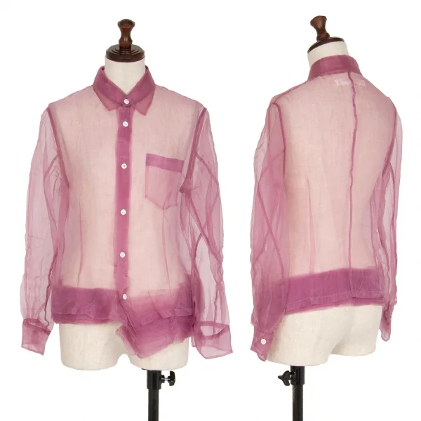 ジュンヤワタナベ コムデギャルソンJUNYA WATANABE COMME des GARCONS 裾フリルシースルーシャツ M位 紫S K-116113_001