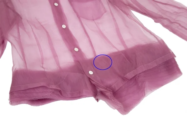 ジュンヤワタナベ コムデギャルソンJUNYA WATANABE COMME des GARCONS 裾フリルシースルーシャツ M位 紫S K-116113_010