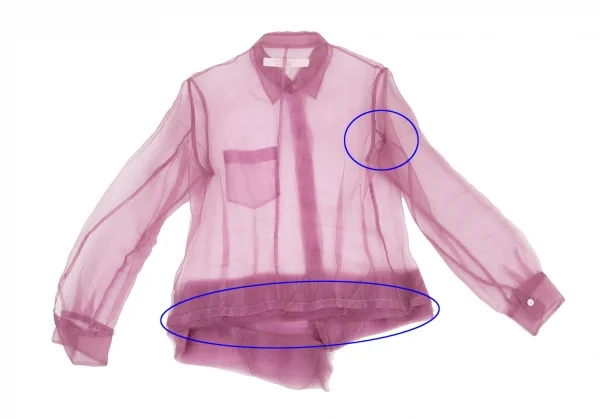 ジュンヤワタナベ コムデギャルソンJUNYA WATANABE COMME des GARCONS 裾フリルシースルーシャツ M位 紫S K-116113_013