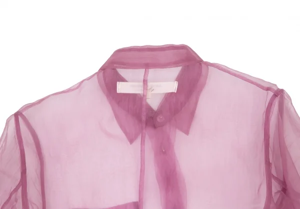 ジュンヤワタナベ コムデギャルソンJUNYA WATANABE COMME des GARCONS 裾フリルシースルーシャツ M位 紫S K-116113_016