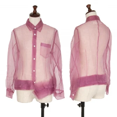 ジュンヤワタナベ コムデギャルソンJUNYA WATANABE COMME des GARCONS 裾フリルシースルーシャツ M位 紫