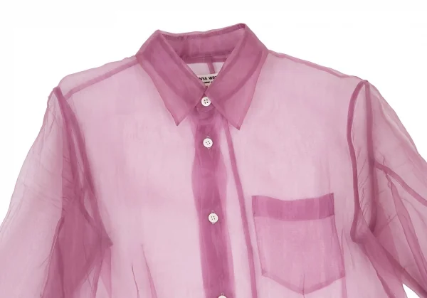 ジュンヤワタナベ コムデギャルソンJUNYA WATANABE COMME des GARCONS 裾フリルシースルーシャツ M位 紫S K-116113_003