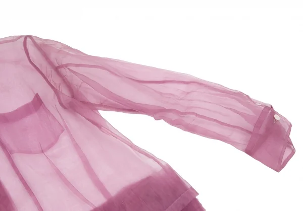 ジュンヤワタナベ コムデギャルソンJUNYA WATANABE COMME des GARCONS 裾フリルシースルーシャツ M位 紫S K-116113_007