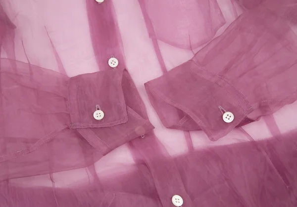 ジュンヤワタナベ コムデギャルソンJUNYA WATANABE COMME des GARCONS 裾フリルシースルーシャツ M位 紫S K-116113_008