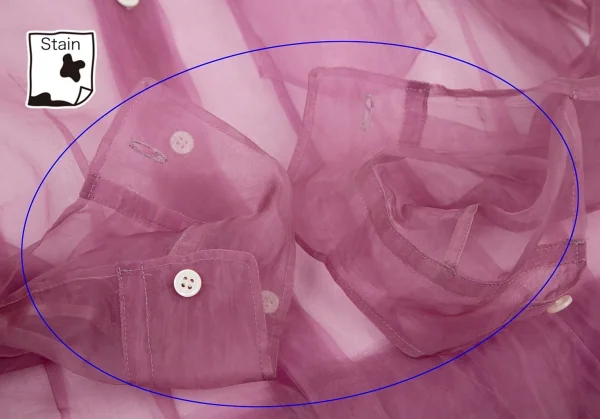 ジュンヤワタナベ コムデギャルソンJUNYA WATANABE COMME des GARCONS 裾フリルシースルーシャツ M位 紫S K-116113_009