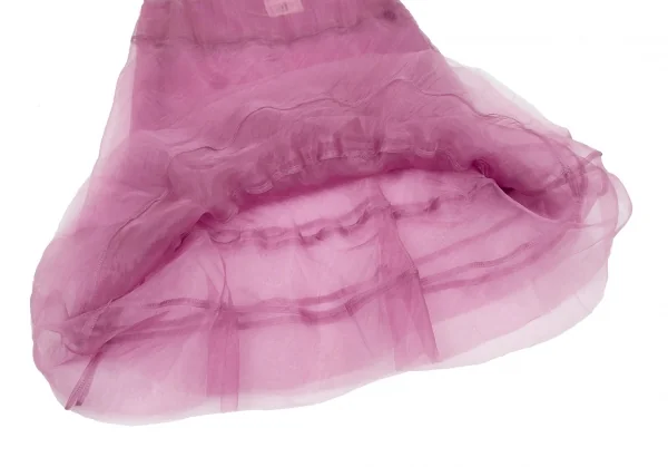 ジュンヤワタナベ コムデギャルソンJUNYA WATANABE COMME des GARCONS裾断ち切りシースルースカート 紫M K-116114_012