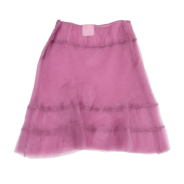 ジュンヤワタナベ コムデギャルソンJUNYA WATANABE COMME des GARCONS裾断ち切りシースルースカート 紫M K-116114_013