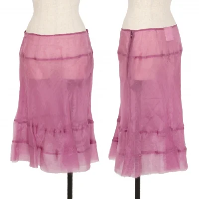 ジュンヤワタナベ コムデギャルソンJUNYA WATANABE COMME des GARCONS裾断ち切りシースルースカート 紫