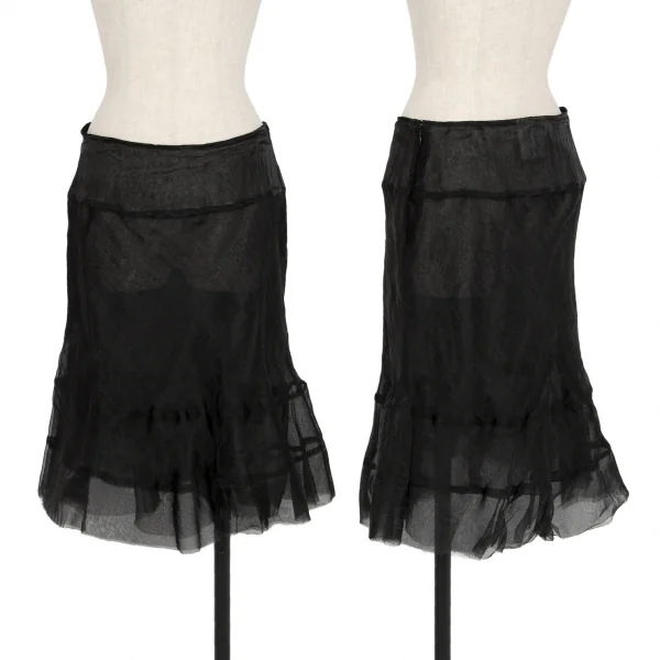 JUNYA WATANABE COMME des GARCONS Cut Off Hem See Through Skirt Black S K-116116_001