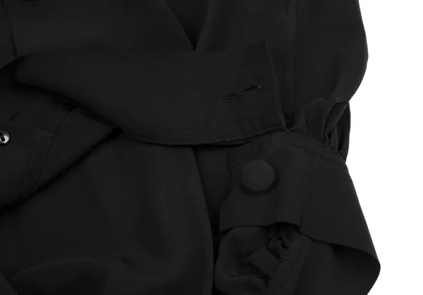 ヨウジヤマモト ファムYohji Yamamoto FEMME シルクフラップポケットデザインジャケット 黒S K-116121_010