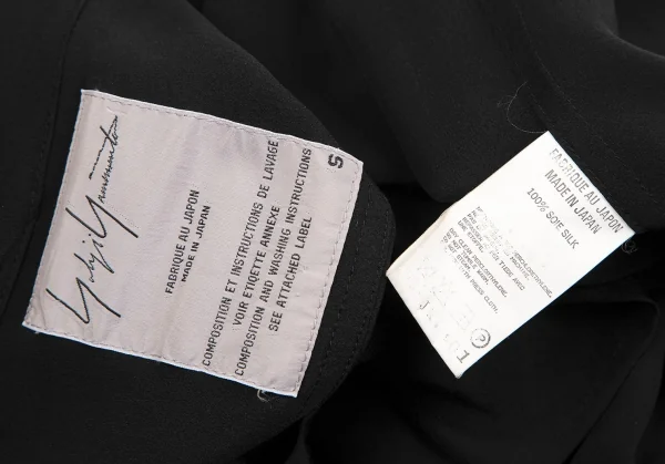 ヨウジヤマモト ファムYohji Yamamoto FEMME シルクフラップポケットデザインジャケット 黒S K-116121_016
