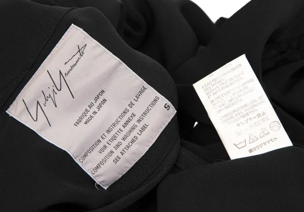 ヨウジヤマモト ファムYohji Yamamoto FEMME シルクフラップポケットデザインジャケット 黒S K-116121_017