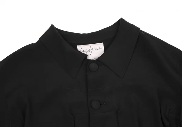 ヨウジヤマモト ファムYohji Yamamoto FEMME シルクフラップポケットデザインジャケット 黒S K-116121_003