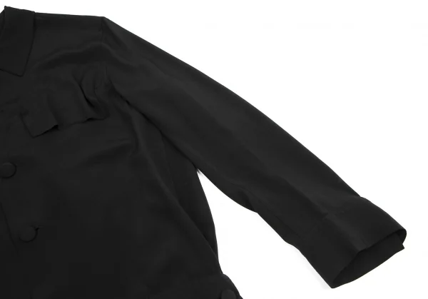 ヨウジヤマモト ファムYohji Yamamoto FEMME シルクフラップポケットデザインジャケット 黒S K-116121_007