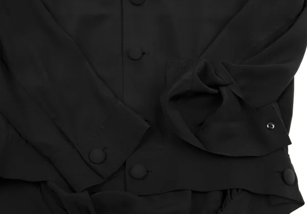 ヨウジヤマモト ファムYohji Yamamoto FEMME シルクフラップポケットデザインジャケット 黒S K-116121_008