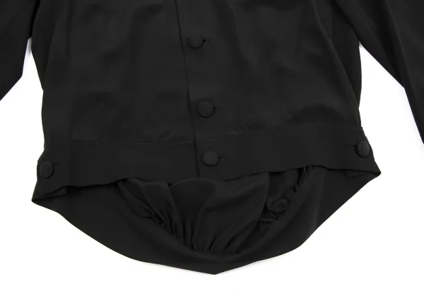 ヨウジヤマモト ファムYohji Yamamoto FEMME シルクフラップポケットデザインジャケット 黒S K-116121_009