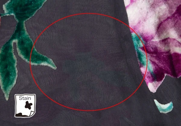 ヨウジヤマモト ファムYohji Yamamoto FEMME フラワーパイルプリントシルクシースルーラップスカート チャコールS K-116125_010