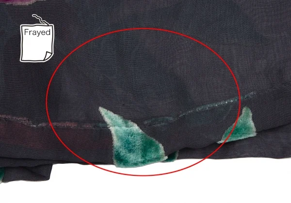 ヨウジヤマモト ファムYohji Yamamoto FEMME フラワーパイルプリントシルクシースルーラップスカート チャコールS K-116125_012