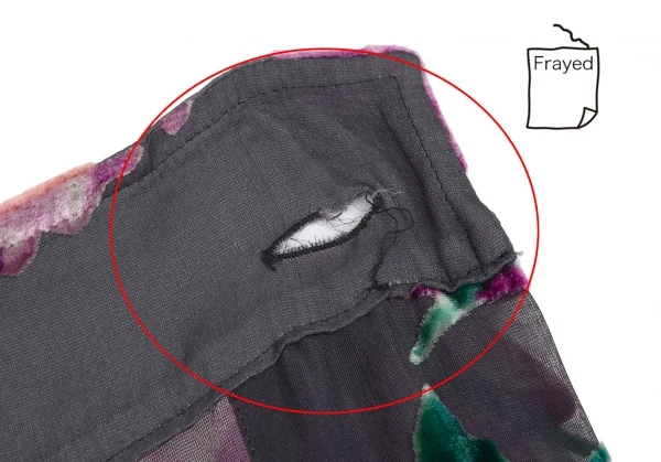 ヨウジヤマモト ファムYohji Yamamoto FEMME フラワーパイルプリントシルクシースルーラップスカート チャコールS K-116125_014