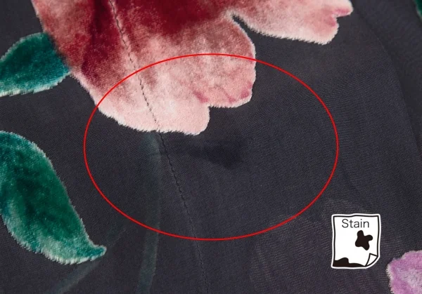 ヨウジヤマモト ファムYohji Yamamoto FEMME フラワーパイルプリントシルクシースルーラップスカート チャコールS K-116125_004