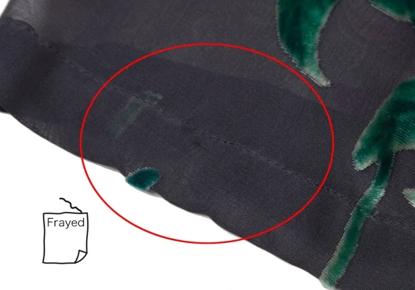 ヨウジヤマモト ファムYohji Yamamoto FEMME フラワーパイルプリントシルクシースルーラップスカート チャコールS K-116125_007