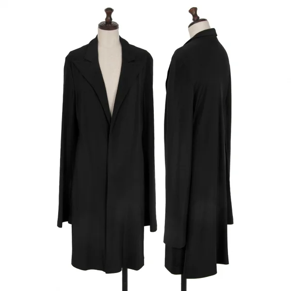 ヨウジヤマモト ファムYohji Yamamoto FEMMEウールシルクロングジャケット 黒M K-116129_001