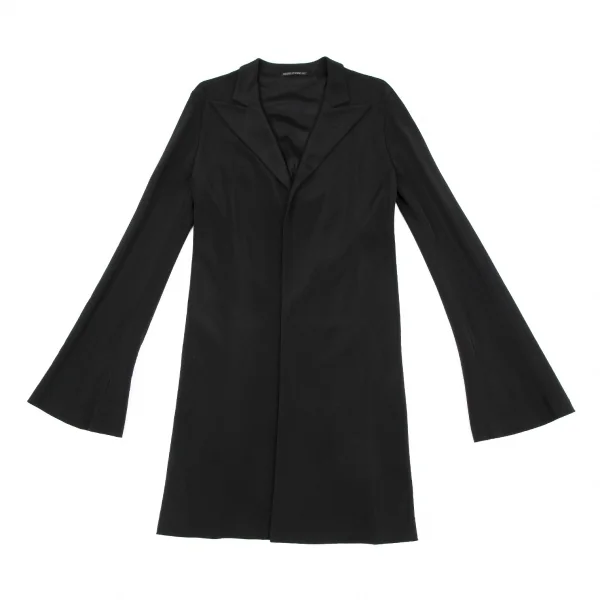 ヨウジヤマモト ファムYohji Yamamoto FEMMEウールシルクロングジャケット 黒M K-116129_002