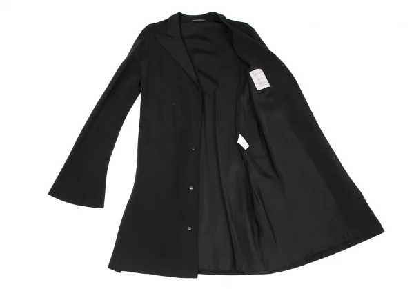 ヨウジヤマモト ファムYohji Yamamoto FEMMEウールシルクロングジャケット 黒M K-116129_008