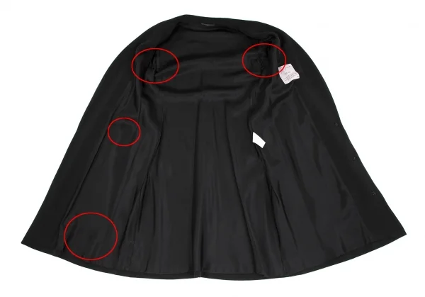 ヨウジヤマモト ファムYohji Yamamoto FEMMEウールシルクロングジャケット 黒M K-116129_009