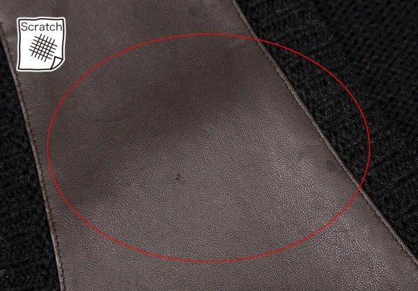 ダナキャランジーンズDKNY JEANS フロントレザー切替ニットベスト 茶黒S K-116141_004