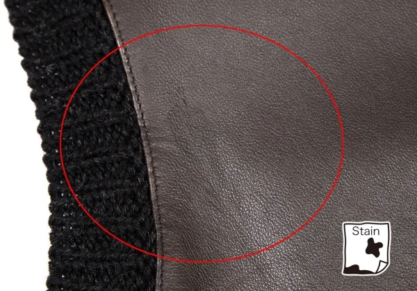 ダナキャランジーンズDKNY JEANS フロントレザー切替ニットベスト 茶黒S K-116141_005