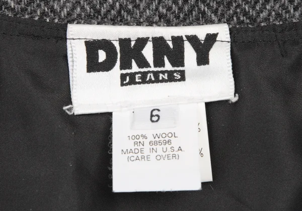 ダナキャランジーンズDKNY JEANS ヘリンボーンツイードラップスカート グレー6 K-116142_015