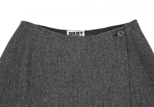 ダナキャランジーンズDKNY JEANS ヘリンボーンツイードラップスカート グレー6 K-116142_003