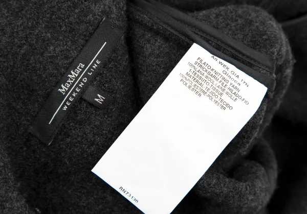 マックスマーラMax Mara WEEKEND 圧縮ウールニットジャケット チャコールM K-116143_014