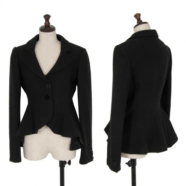EMPORIO ARMANI Compressed Wool Flare Jacket Black 40 K-116146_001
