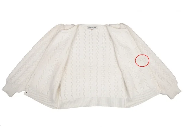 クリスチャンディオールChristian Dior チェーンケーブルニットカーディガン オフM K-116165_008