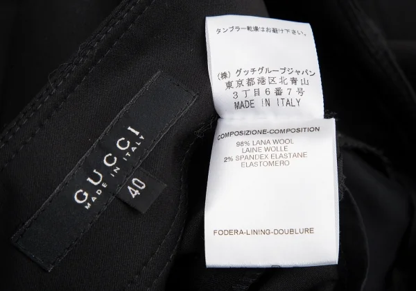 グッチGUCCI ストレッチウールローライズスラックスパンツ 黒40 K-116166_011