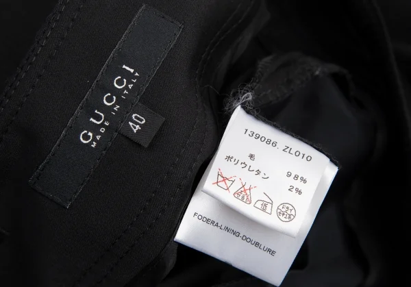 グッチGUCCI ストレッチウールローライズスラックスパンツ 黒40 K-116166_012