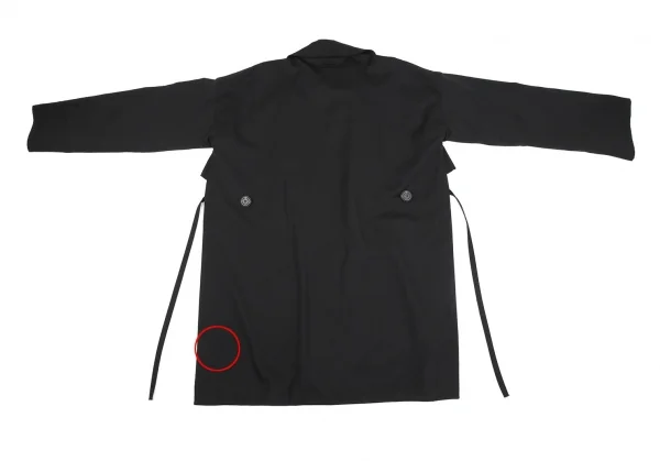 ジャンポールゴルチエ ファムJean Paul GAULTIER FEMME ミノタウロスライニングウールギャバサイドスリットコート 黒40 K-116181_014