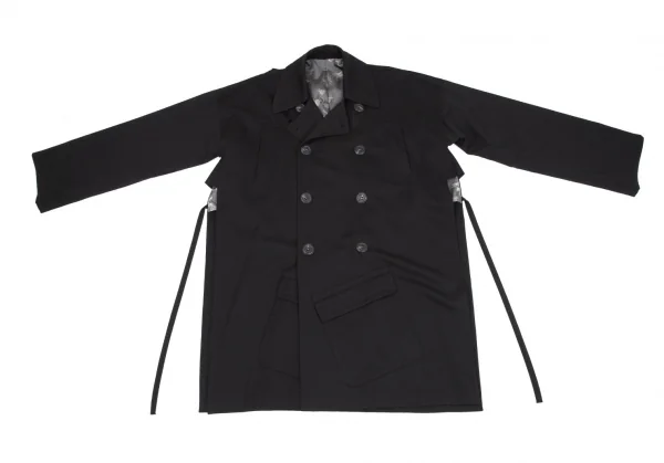 ジャンポールゴルチエ ファムJean Paul GAULTIER FEMME ミノタウロスライニングウールギャバサイドスリットコート 黒40 K-116181_002