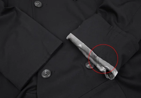 ジャンポールゴルチエ ファムJean Paul GAULTIER FEMME ミノタウロスライニングウールギャバサイドスリットコート 黒40 K-116181_007