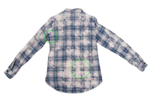 サンローランSaint Laurent カットヘムブリーチデザインチェック長袖