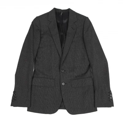 ディオールオムDior homme ウールグレンチェックテーラードジャケット グレー