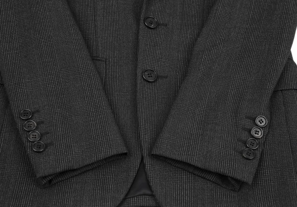 ディオールオムDior homme ウールグレンチェックテーラードジャケット グレー38 K-116205_006