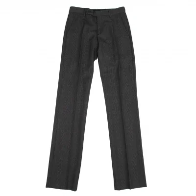 ディオールオムDior homme ウールグレンチェックテーパードパンツ グレー