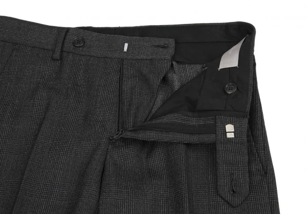 ディオールオムDior homme ウールグレンチェックテーパードパンツ グレー40 K-116206_004
