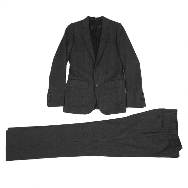 ディオールオムDior homme ウールグレンチェックテーラードセットアップスーツ グレー38・40 K-116207_001